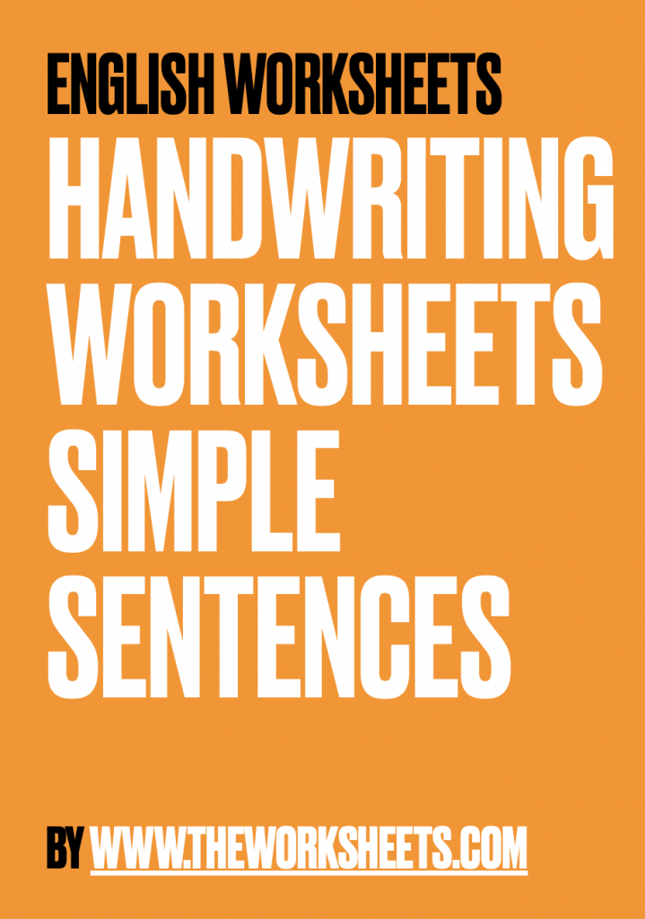 Handwriting worksheets - Simple sentences in english