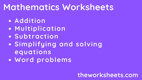 Mathematics Worksheets